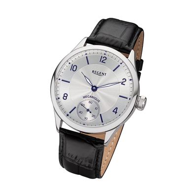 Regent Lederband Herren Uhr GM-2118 Armbanduhr Handaufzug schwarz URGM2118