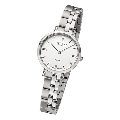 Regent Metallband Damen Uhr GM-2120 Armbanduhr Quarz silber URGM2120
