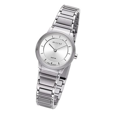 Regent Metallband Damen Uhr GM-2130 Armbanduhr Quarz silber URGM2130