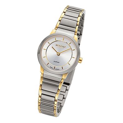 Regent Metallband Damen Uhr GM-2131 Armbanduhr Quarz bicolor URGM2131