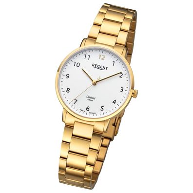 Regent Damen Armbanduhr Analog Metallarmband gold URGM2305