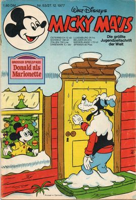 Micky Maus Comics Heft Nr. 53 von 1977 Walt Disney Original Vintage Sammlerheft
