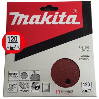 Makita Exzenterschleifer Schleifpapier 150mm P120 P-31952 VOM Fachhandel !