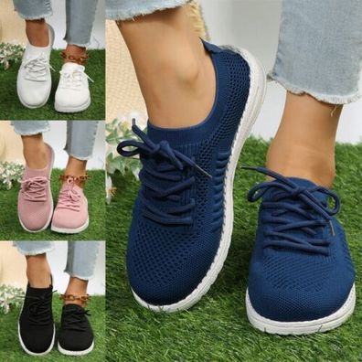 Frauen Lassige Schuhe Schnuren Socken -Turnschuhe Damen Runder Zeh Betrieb
