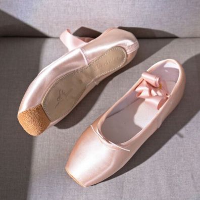 Madchen Damen professionelle Ballett Tanz Zehenpartie spitze Schuhe harte Sohle Satin