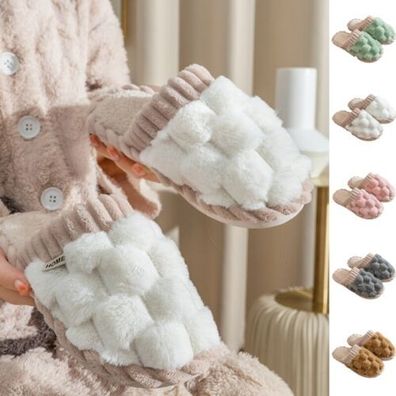 Unisex Hausschuhe Haus Heimschuhe Damen Leicht Schlafzimmer Plusch Fuzzy Slipper
