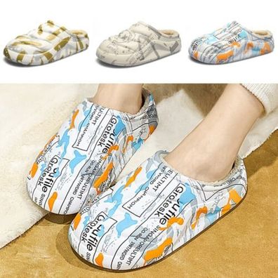 Unisex Fuzzy Slipper Haus Pluschschuhe Herren Komfort Winter Schlupfen Heimschuh