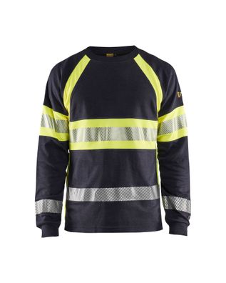 Blakläder® Flammschutz Langarm Shirt Marineblau/ Gelb 3484 1761