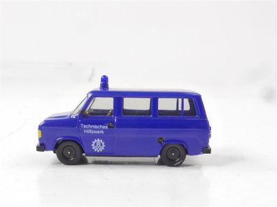 Herpa H0 Modellauto PKW Ford Transit blau "Technisches Hilfswerk" 1:87