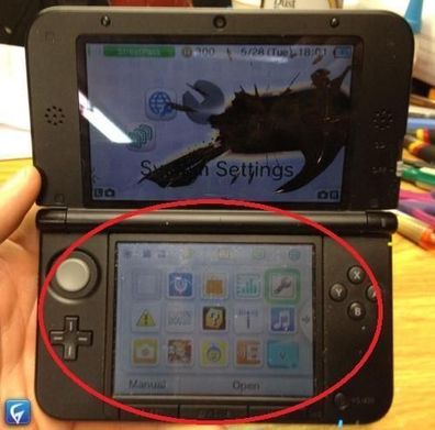Nintendo 3DS XL LCD * Reparatur* unten / unterer Bildschirm Display Einbau Komplett