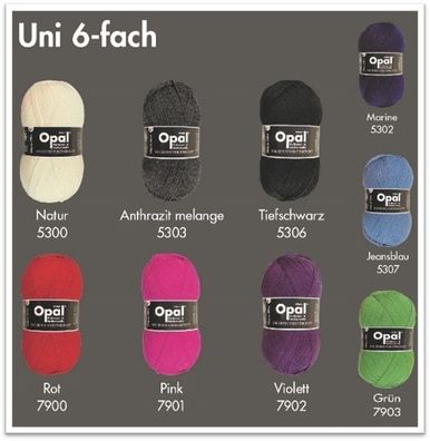 150g Opal uni 6-fach Sockenwolle Strumpfgarn zum stricken häkeln GP 79,67 €/1kg