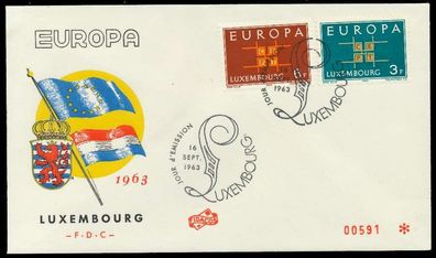 Luxemburg 1963 Nr 680-681 BRIEF FDC X089586
