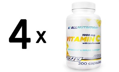 4 x Vitamin C with Bioflavonoids, 1000mg - 200 caps
