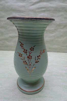 Vase Keramik-Porzellan grün-gold nr 0522 Jasba ? ca 22,5cm
