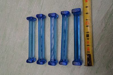 ALT: 5x Messerbank -bänkchen Besteckhalter blau ca 8,5cm Glas