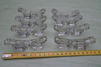 ALT: 8x Messerbank -bänkchen Besteckhalter aus Glas "geschwungene Form ca 9cm