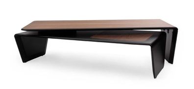 Stilvoller Couchtisch mit Braunfarbener Holztischplatte Moderner Möbel