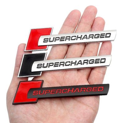 Supercharged Logo 3D Car S3 Emblem Supercharged Badge Decal Sticker quattro