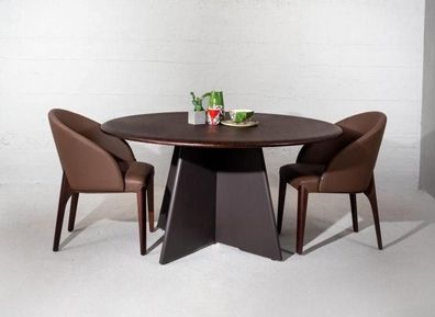 Stilvoll Holz Esszimmermöbel: Runder Tisch mit vier eleganten Stühlen