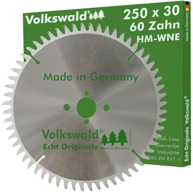 Volkswald ® HM-Sägeblatt W 250x30mm Z= 60 Acrylglas Kreissägeblatt