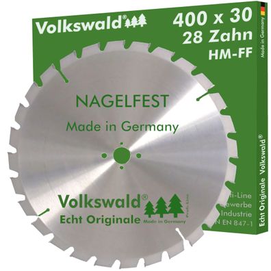 Volkswald ® HM-Sägeblatt FF 400 x 30 mm Z= 28 Nagelfest Brennholzsäge Kreissägeblatt