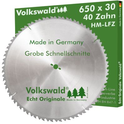 Volkswald ® HM-Sägeblatt LFZ 650 x 30 mm Z= 40 Hartholz Kreissägeblatt