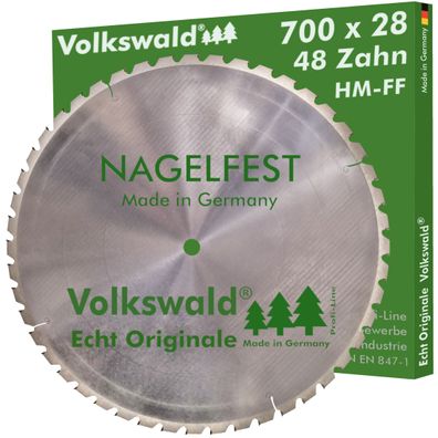 Volkswald ® HM-Sägeblatt FF 700 x 28 mm Z= 48 Nagelfest Schalholz Kreissägeblatt