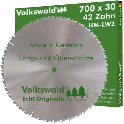Volkswald ® HM-Sägeblatt LWZ 700 x 30 mm Z= 42 Kreissägeblatt Hartholz