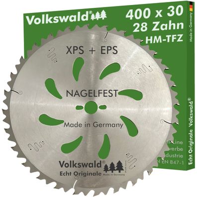 Volkswald ® HM-Sägeblatt TFZ 400 x 30 mm Z= 28 Kreissägeblatt EPS XPS