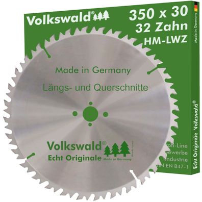Volkswald ® HM-Sägeblatt LWZ 350 x 30 mm Z= 32 Kreissägeblatt Hartmetall
