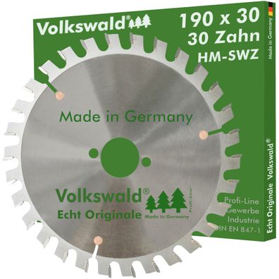 Volkswald ® HM-Sägeblatt SWZ 190 x 30 mm Z= 30 Kreissägeblatt Hartholz