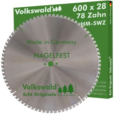 Volkswald ® HM-Sägeblatt SWZ 600 x 28 mm Z=78 nagelfest Kreissägeblatt