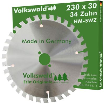 Volkswald ® HM-Sägeblatt SWZ 230 x 30 mm Z= 34 Kreissägeblatt Hartholz