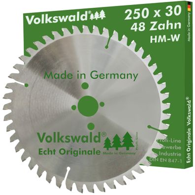 Volkswald ® HM-Sägeblatt WNE 250 x 30 mm Z= 48 Kreissägeblatt Hartholz