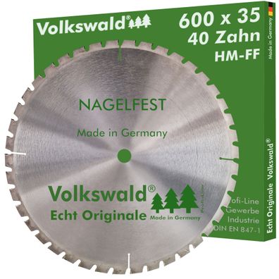 Volkswald ® HM-Sägeblatt FF 600 x 35 mm Z= 42 Nagelfest Tischkreissäge Kreissäge