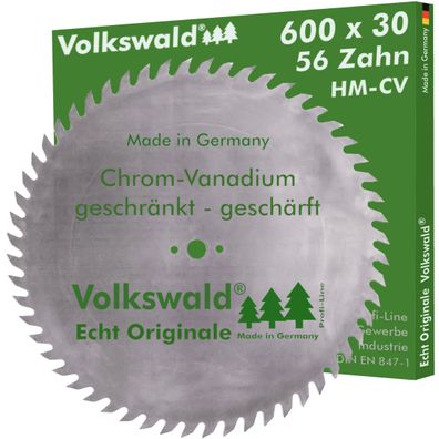 Volkswald ® Kreissägeblatt CV 600 x 30 mm Z= 56 Chrom-Vanadium-Stahl