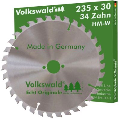 Volkswald ® HM-Sägeblatt W 235 x 30 mm Z=34 Acrylglas Kreissägeblatt