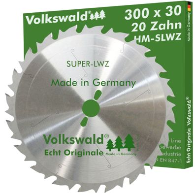 Volkswald ® HM-Kreissägeblatt SLWZ 300 x 30 mm Z= 20 Hartmetall Leimholz