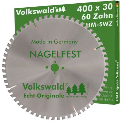 Volkswald ® HM-Sägeblatt SWZ 400 x 30 mm Z= 60 nagelfest Kreissägeblatt