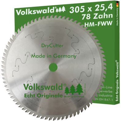 Volkswald ® HM-Sägeblatt DryCutter FWW 305x25,4 mm Z= 78 Kreissägeblatt