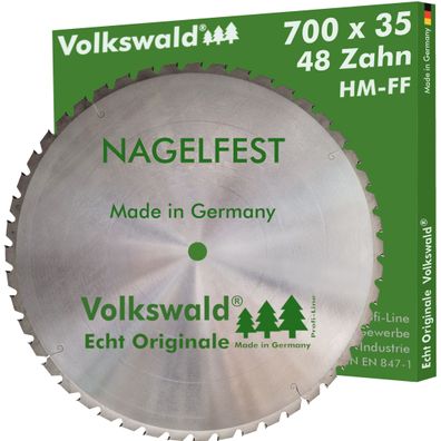 Volkswald ® HM-Sägeblatt FF 700 x 35 mm Z= 48 Nagelfest Brennholzsäge Kreissägeblatt