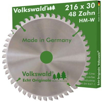 Volkswald ® HM-Kreissägeblatt W 216 x 30 mm Z= 48 Massivholz Acrylglas