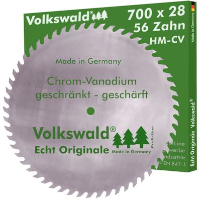 Volkswald ® Kreissägeblatt CV 700 x 28 mm Z= 56 Chrom-Vanadium-Stahl