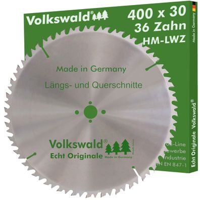 Volkswald ® HM-Sägeblatt LWZ 400 x 30 mm Z= 36 Kreissägeblatt Hartholz