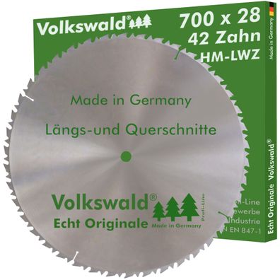 Volkswald ® HM-Sägeblatt LWZ 700 x 28 mm Z= 42 Hartholz Kreissägeblatt