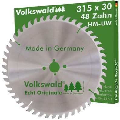 Volkswald ® HM-Sägeblatt UW 315x30mm Z=48 Kreissägeblatt Hartholz