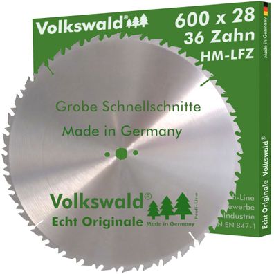 Volkswald ® HM-Sägeblatt LFZ 600 x 28 mm Z= 36 Hartmetall Kreissägeblatt