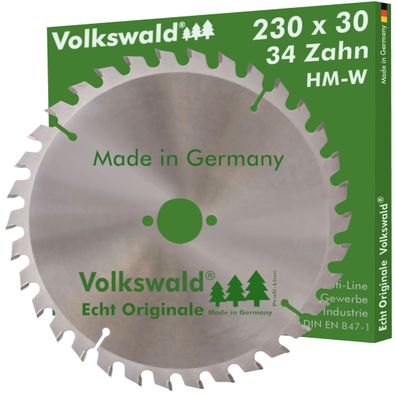 Volkswald ® HM-Sägeblatt W 230 x 30 mm Z=34 Massivholz Kreissägeblatt
