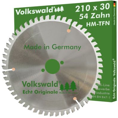Volkswald ® HM-Kreissägeblatt TFN 210 x 30 mm Z= 54 Hart- Weichholz