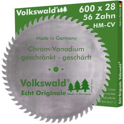 Volkswald ® Kreissägeblatt CV 600 x 28 mm Z= 56 Chrom-Vanadium-Stahl